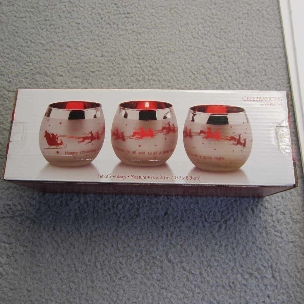 Mikasa Celebrations Candle Holders Set of Three Votives‎ , NWT